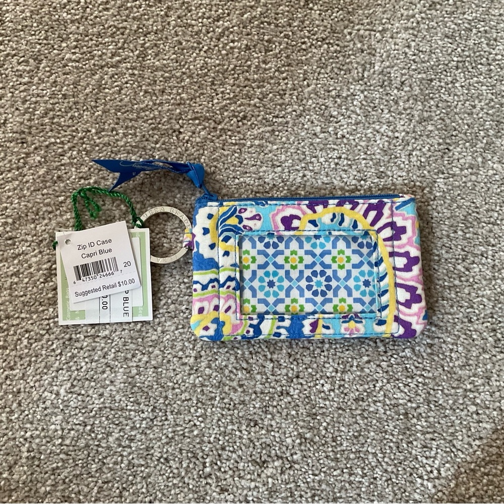 Vera Bradley Capri Blue ID card case keychain
